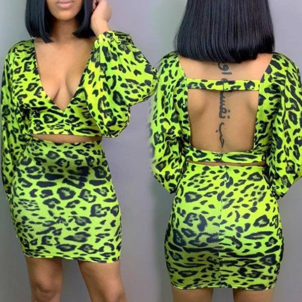 Cardi B Collection Neon Print Set